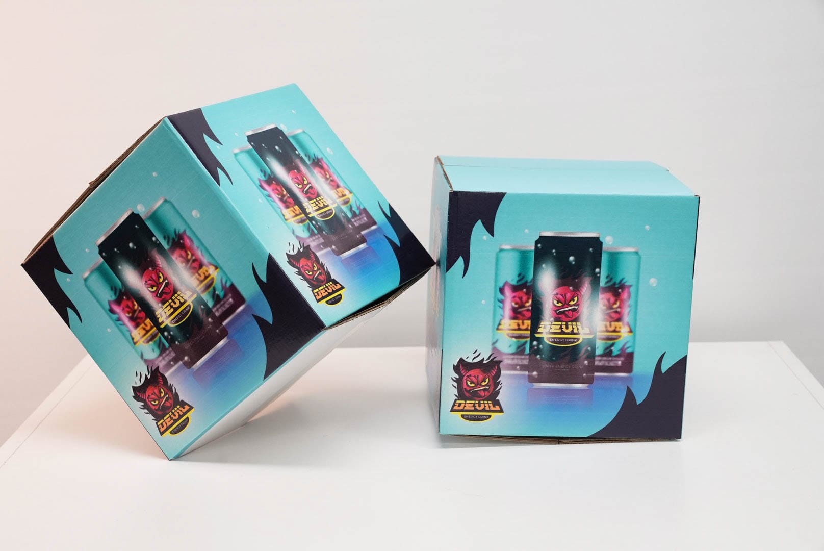 printed energy drink boxes